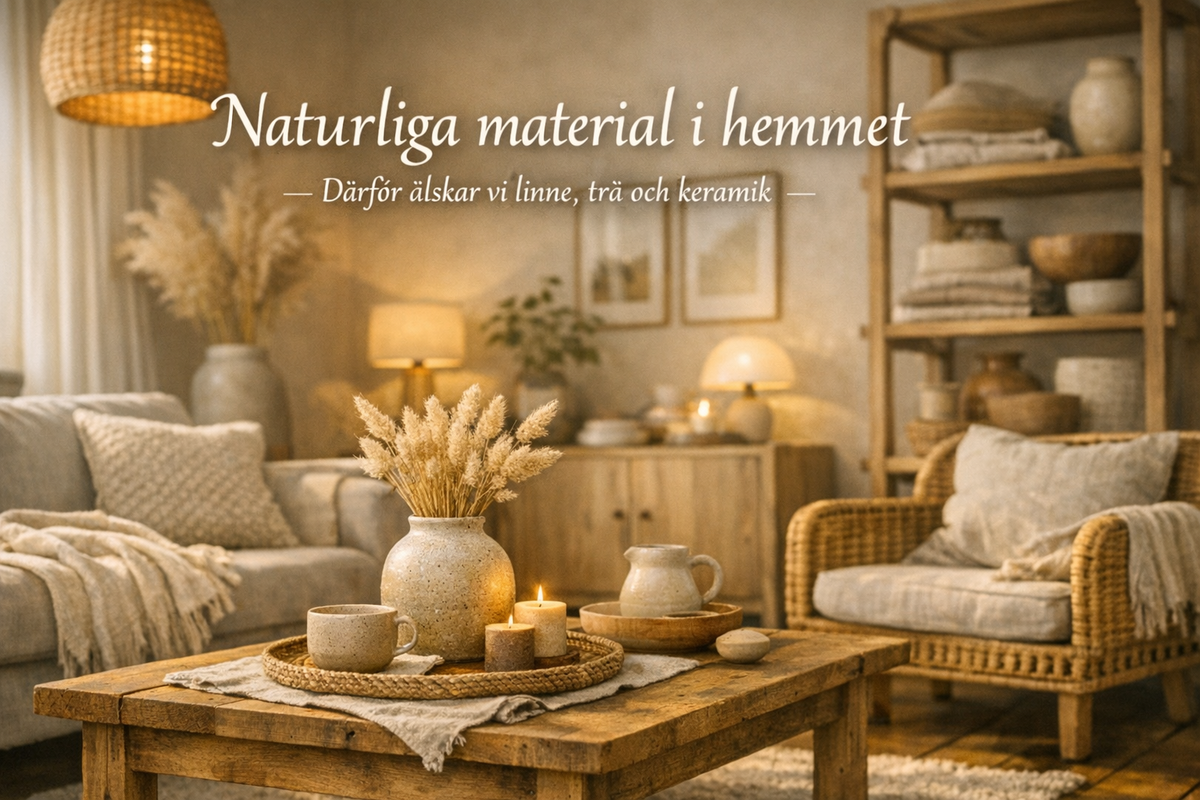 Naturliga material i hemmet – därför älskar vi linne, trä och keramik