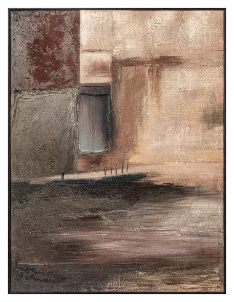 Eightmood Cetera Handmålad Tavla 120×90 cm – Brun Ramad Väggkonst Eightmood