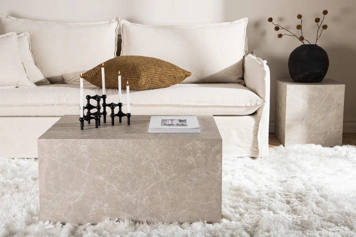 Venture Design York Soffbord 80x60 cm Beige VENTURE DESIGN