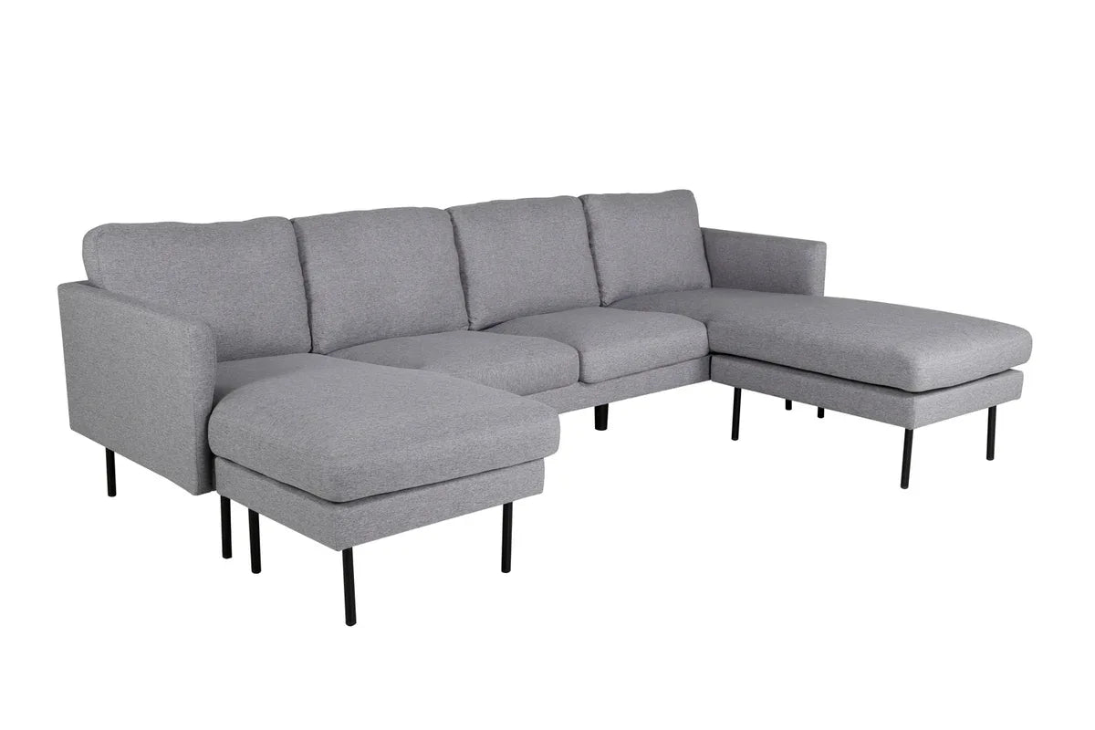 Venture Design Zoom U‑soffa grå – modern U‑formad tygsoffa VENTURE DESIGN