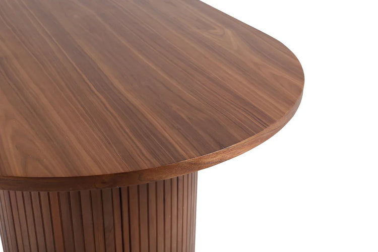 Venture Design Bianca Matbord 200×90 – Ovalt Valnöt MDF med Ribbdesign VENTURE DESIGN