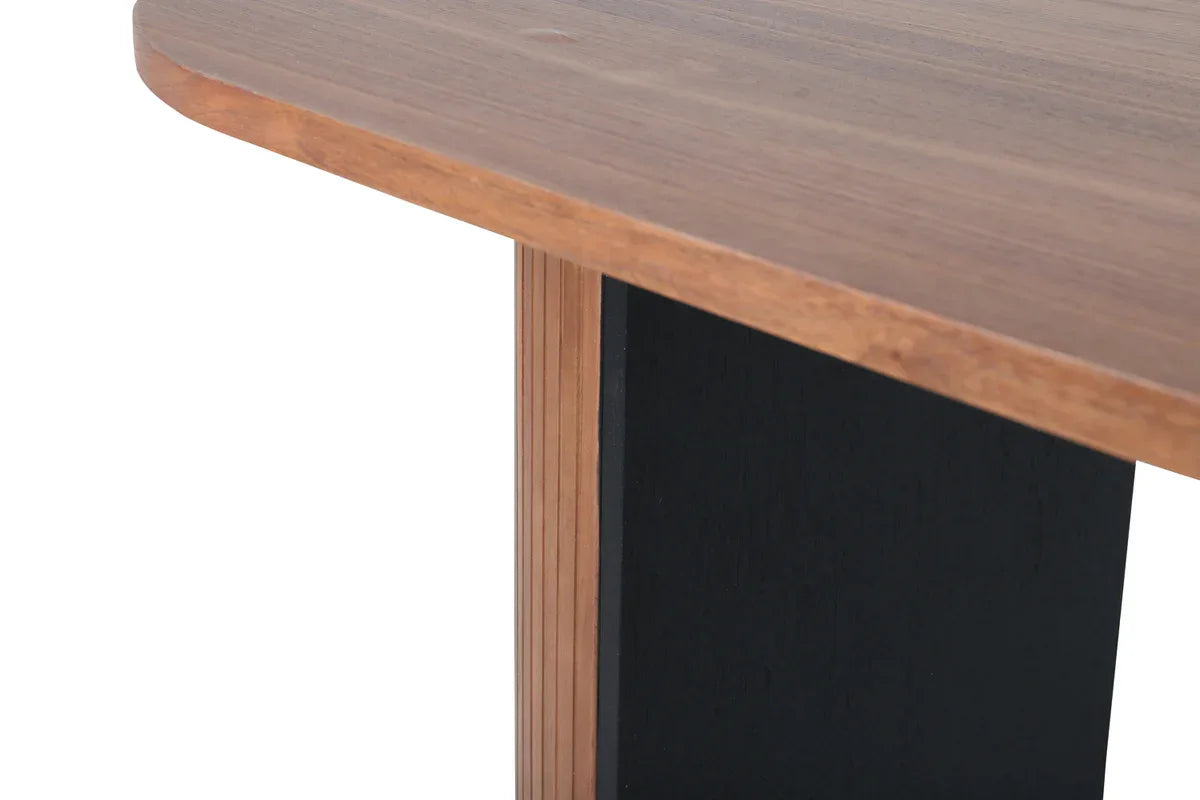 Venture Design Bianca Matbord 200×90 – Ovalt Valnöt MDF med Ribbdesign VENTURE DESIGN