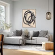 Circles – Handmålad Tavla 100×80 cm i Svart/Brunt Väggkonst Eightmood