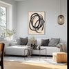 Circles – Handmålad Tavla 100×80 cm i Svart/Brunt Väggkonst Eightmood
