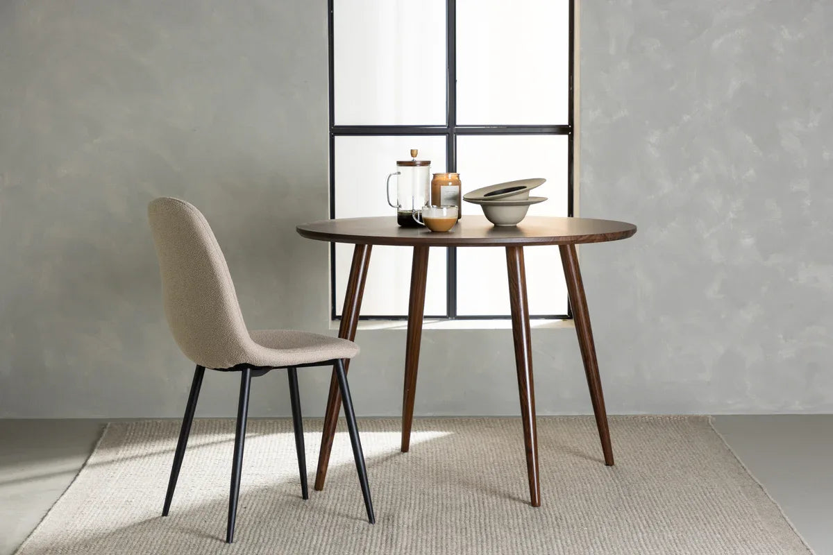 Venture Design Sanford Matbord Ø100 – Rund MDF i Valnöt & Metallben VENTURE DESIGN