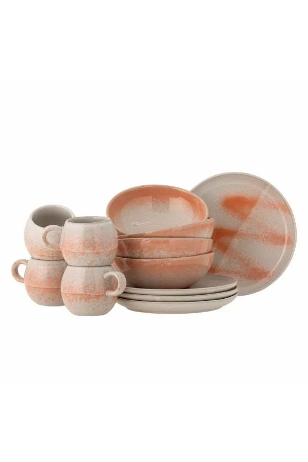 Paula Frukostset Stengods Orange Bloomingville