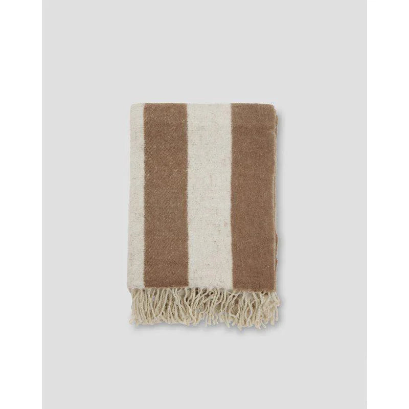 Zara blockstripe Pläd Beige - HemHyddan
