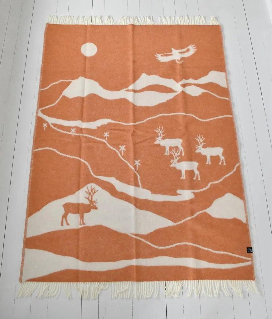 Fjällvandring orange ullpläd Arvidssons