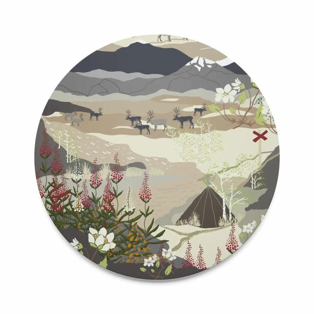 Fjällvandring beige runt grytunderlägg Arvidssons