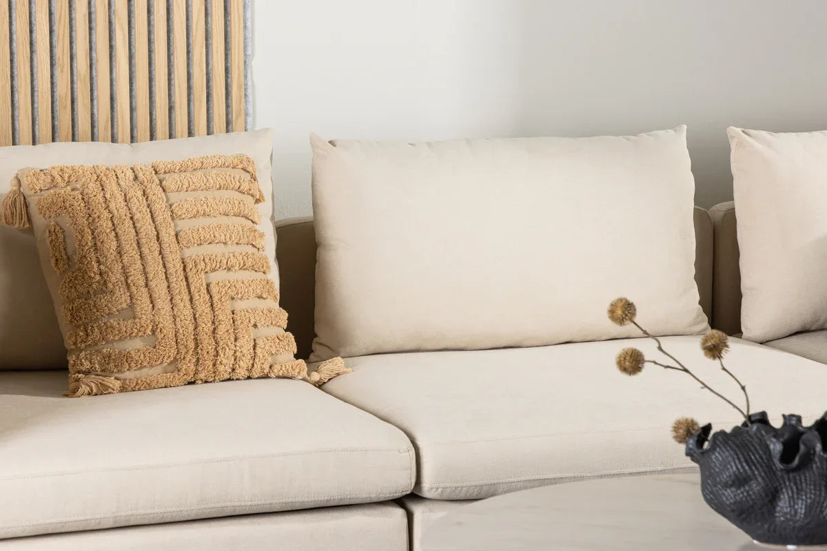 Venture Design Zero 3-sits soffa i beige – Avtagbar klädsel & hög komfort VENTURE DESIGN