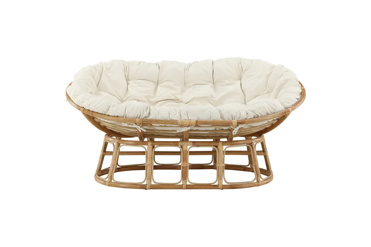 Venture Design Mamasan Loveseat i naturrotting – generös och inbjudande loungestol VENTURE DESIGN