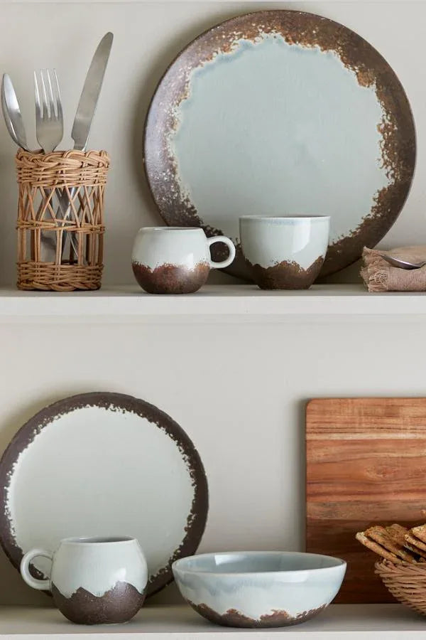 Paula Frukostset Stengods Brun Bloomingville