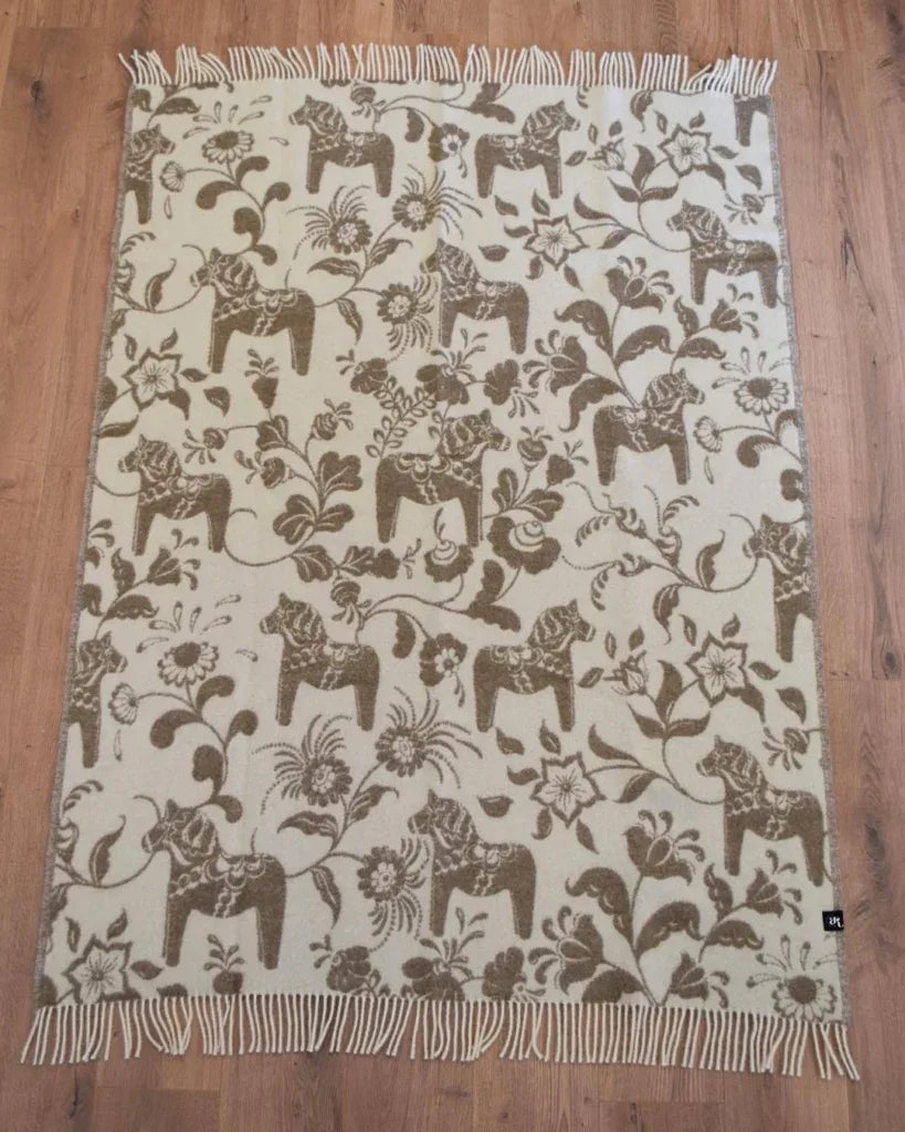 Arvidssons Leksand Ullpläd 130x170 Beige Arvidssons