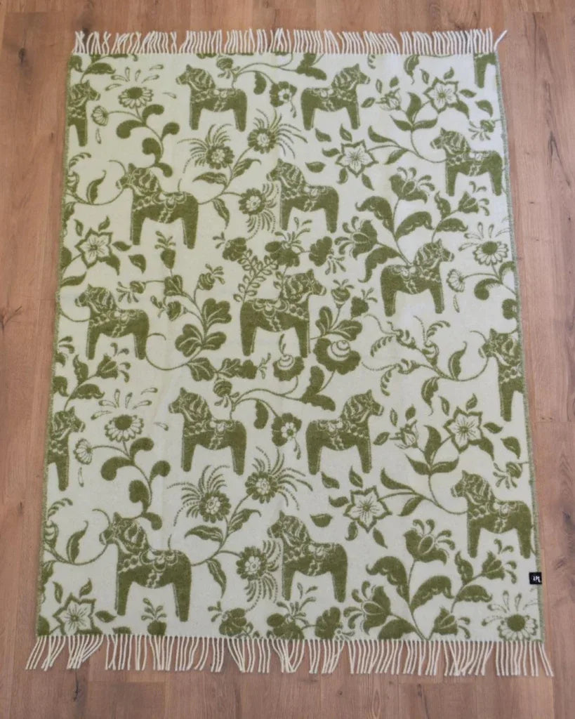 Arvidssons Leksand Ullpläd 130x170 Grön Arvidssons