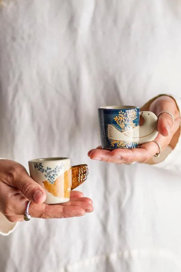 Hezha Handgjord Espresso Kopp Blå Bloomingville