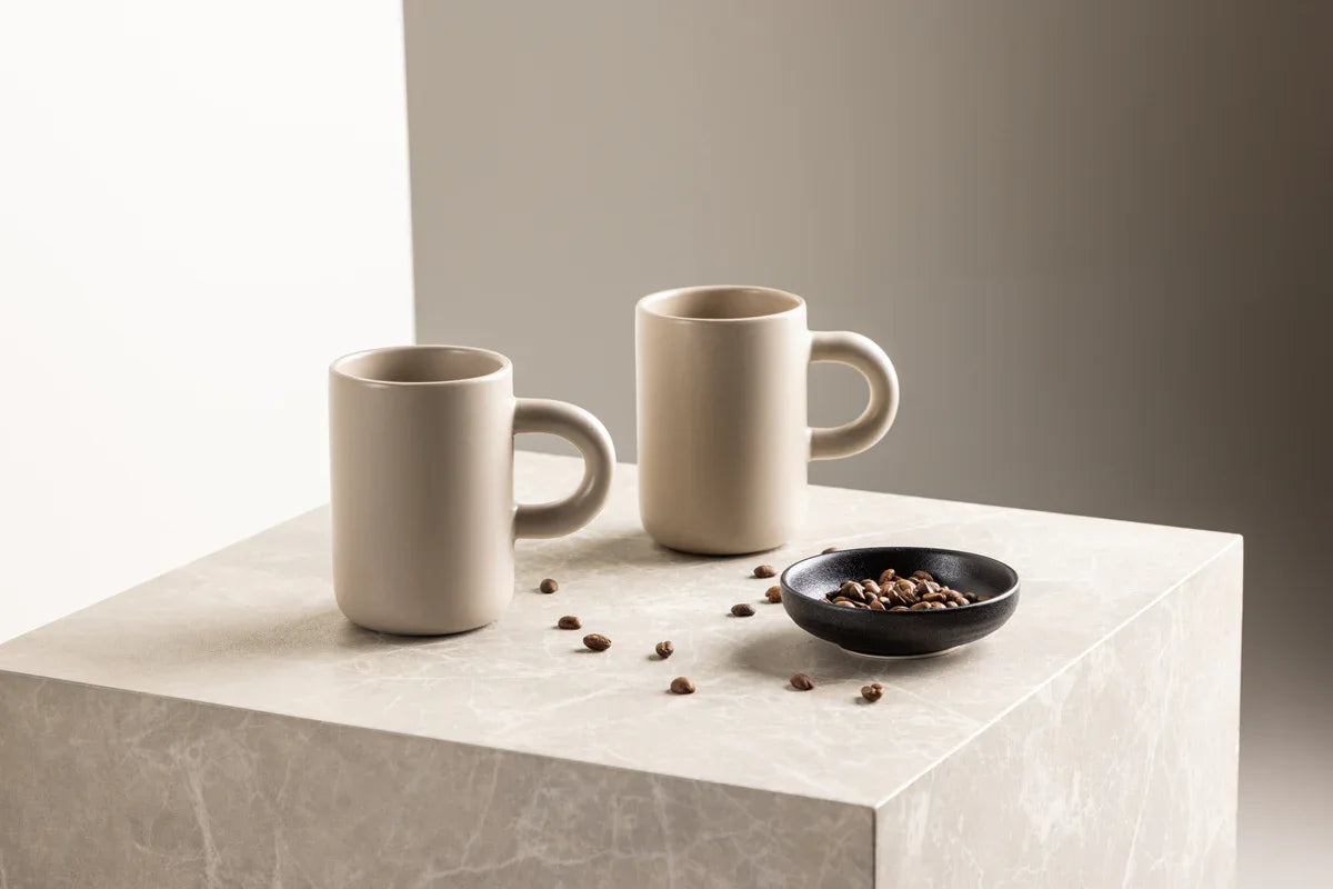 Venture Design Active Kopp 2‑pack – Beige | Keramik Ø7 cm VENTURE DESIGN
