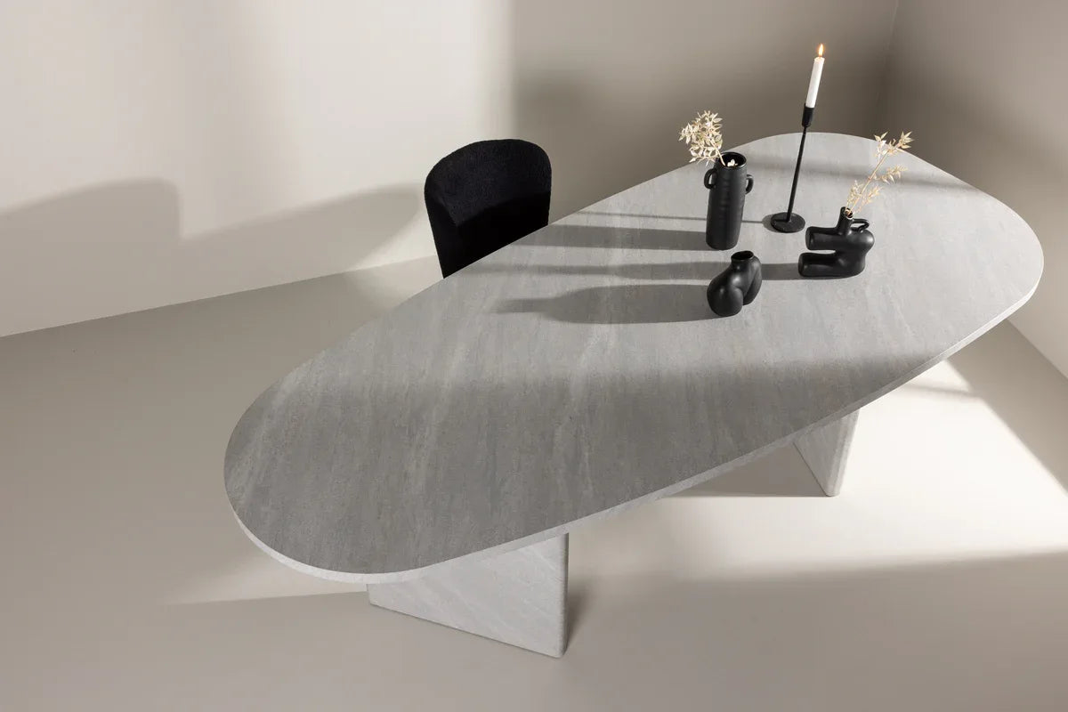 Venture Design Grönvik Matbord 220×100 – Vit Betonglook i MDF VENTURE DESIGN