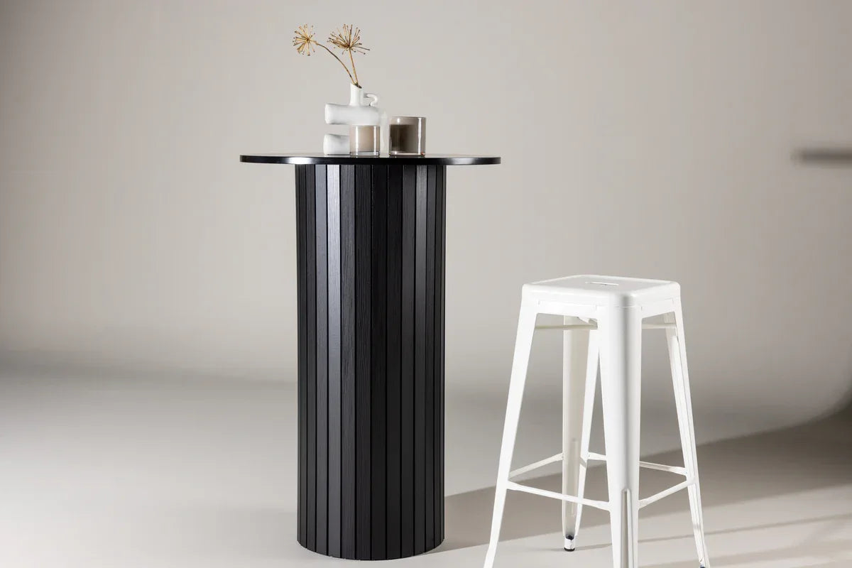 Venture Design Härön Barbord Ø70 – Rund Svart MDF med Stålstativ VENTURE DESIGN