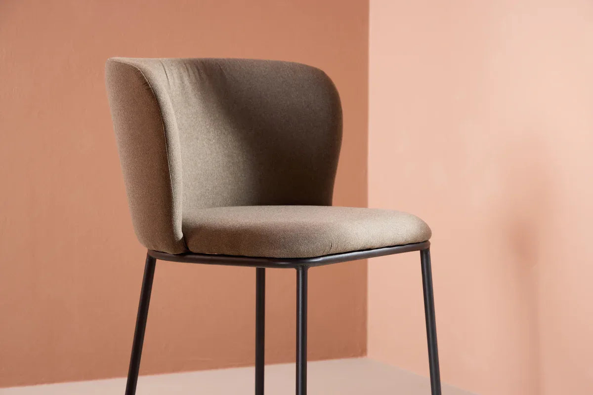 Venture Design Edina Matstol 2‑pack – Svart Metallram med Brun Linneklädsel VENTURE DESIGN