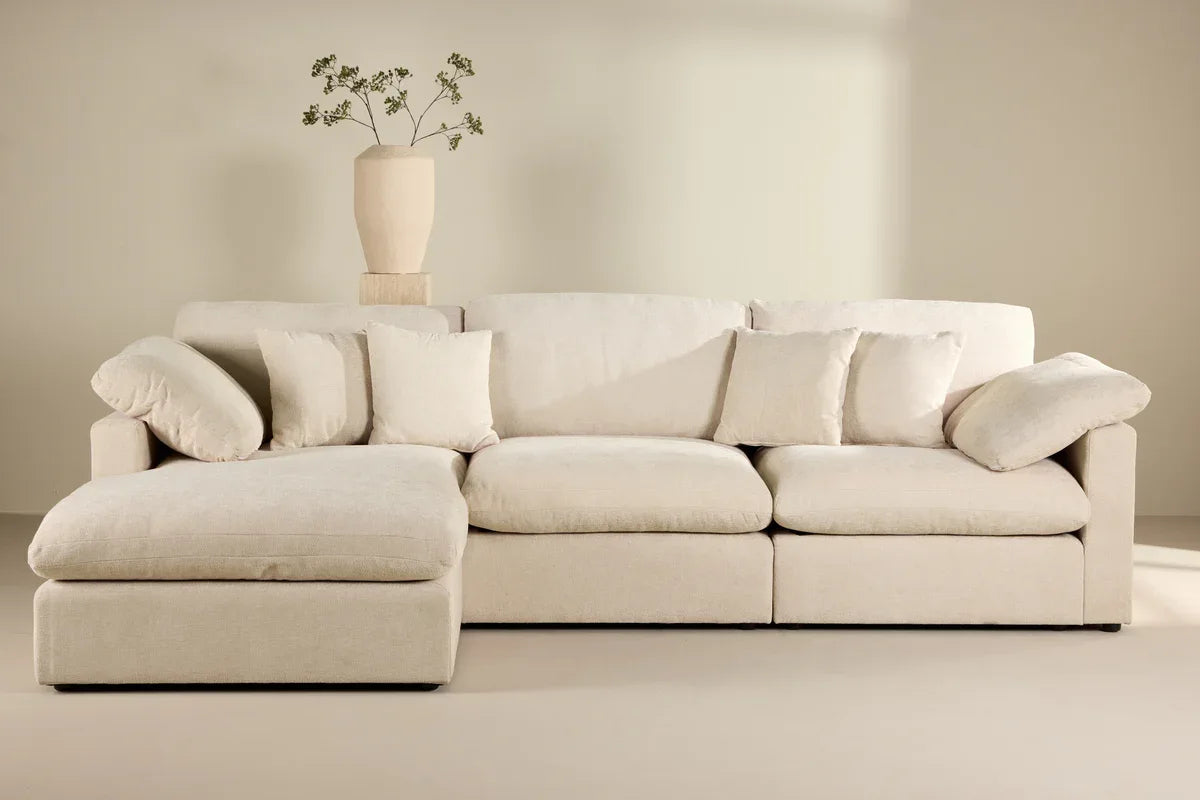 Venture Design Amalfi Hörnsoffa – Beige Tygsoffa | Modern & Flexibel Hörnsoffa VENTURE DESIGN