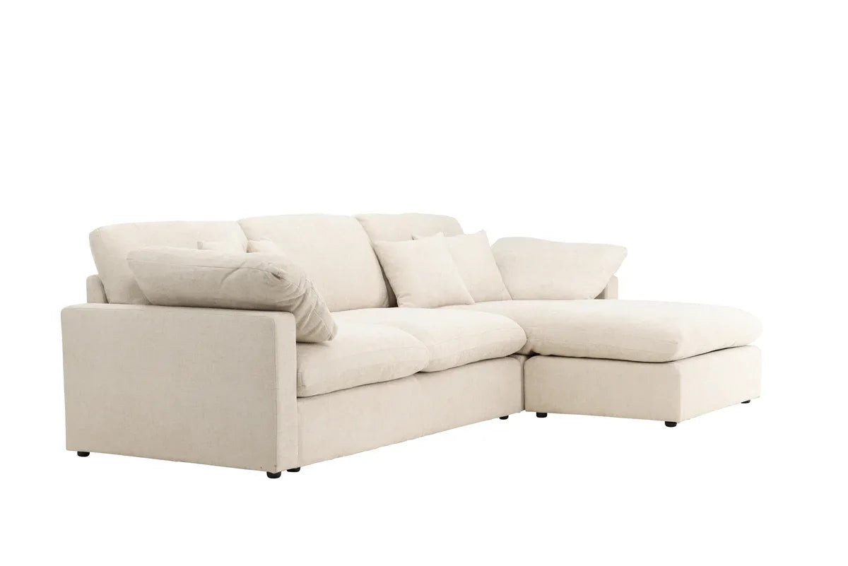 Venture Design Amalfi Hörnsoffa – Beige Tygsoffa | Modern & Flexibel Hörnsoffa VENTURE DESIGN