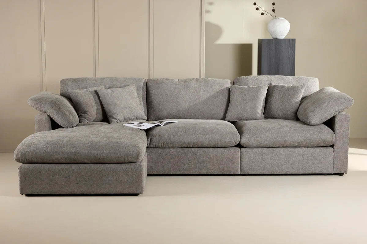 Venture Design Amalfi Hörnsoffa – Mörkgrå Tygsoffa | Modern & Flexibel Hörnsoffa VENTURE DESIGN