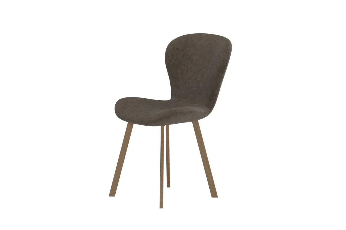 Venture Design Lilja Matstol 2‑pack – Brun Linneklädsel med Metallben VENTURE DESIGN
