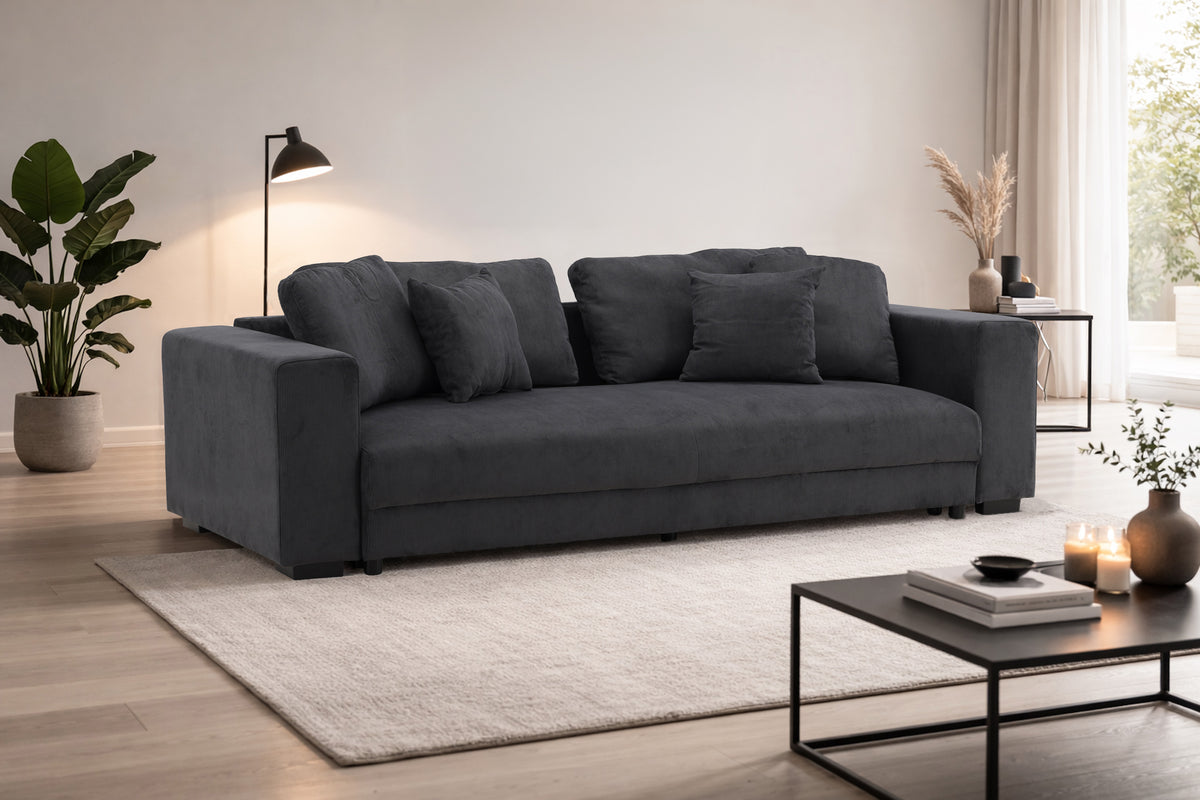 Venture Design Bellman 3‑sits Bäddsoffa Dark Grey Manchester