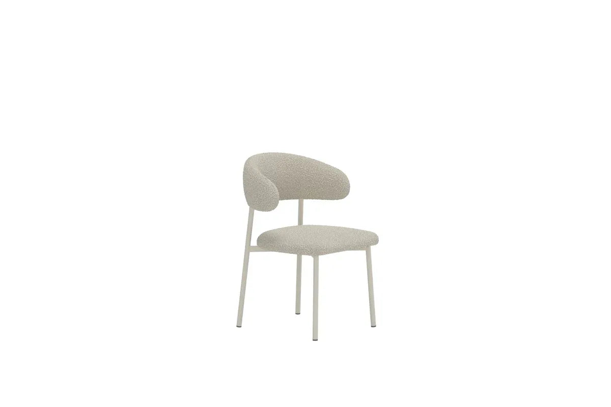 Venture Design Lillholmen Matstol 2‑pack – Beige Bouclé med Beige Stålram VENTURE DESIGN