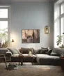 Eightmood Cetera Handmålad Tavla 120×90 cm – Brun Ramad Väggkonst Eightmood