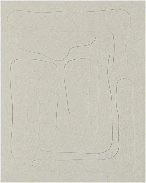 April 3D‑tavla i varmvit – Stor väggdekoration H100 × B80 cm Eightmood