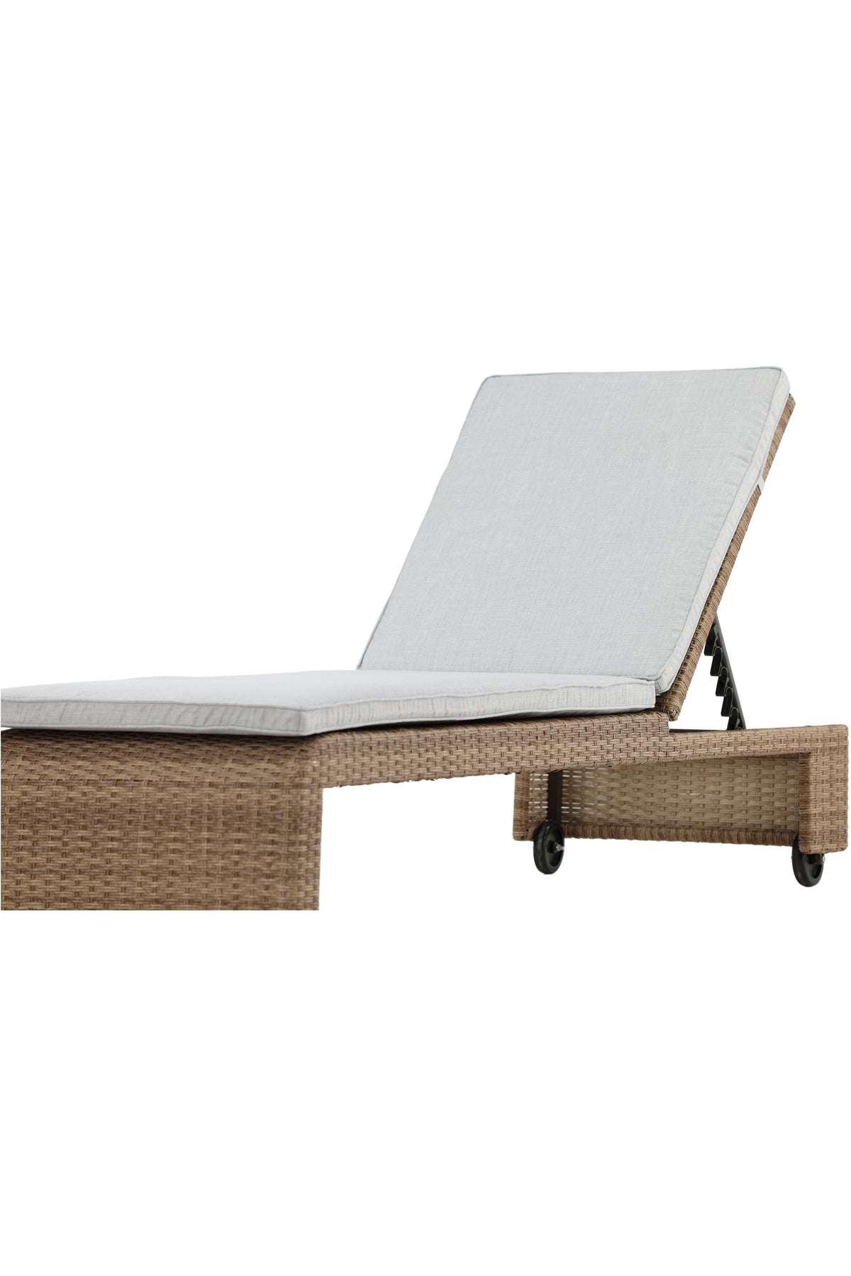 Venture Design London Solsäng Natur – Justerbart ryggstöd, hjul & vit dyna