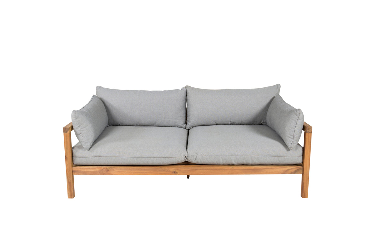 Venture Design Marion 2‑sits Soffa Nature – Elegant Acacia‑soffa med Grå Dynor