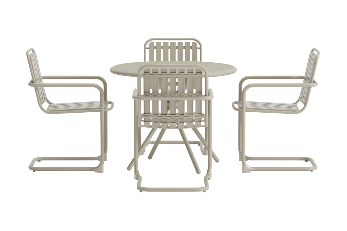 Venture Design Chios Beige Matgrupp med Runt Bord och 4 Stolar