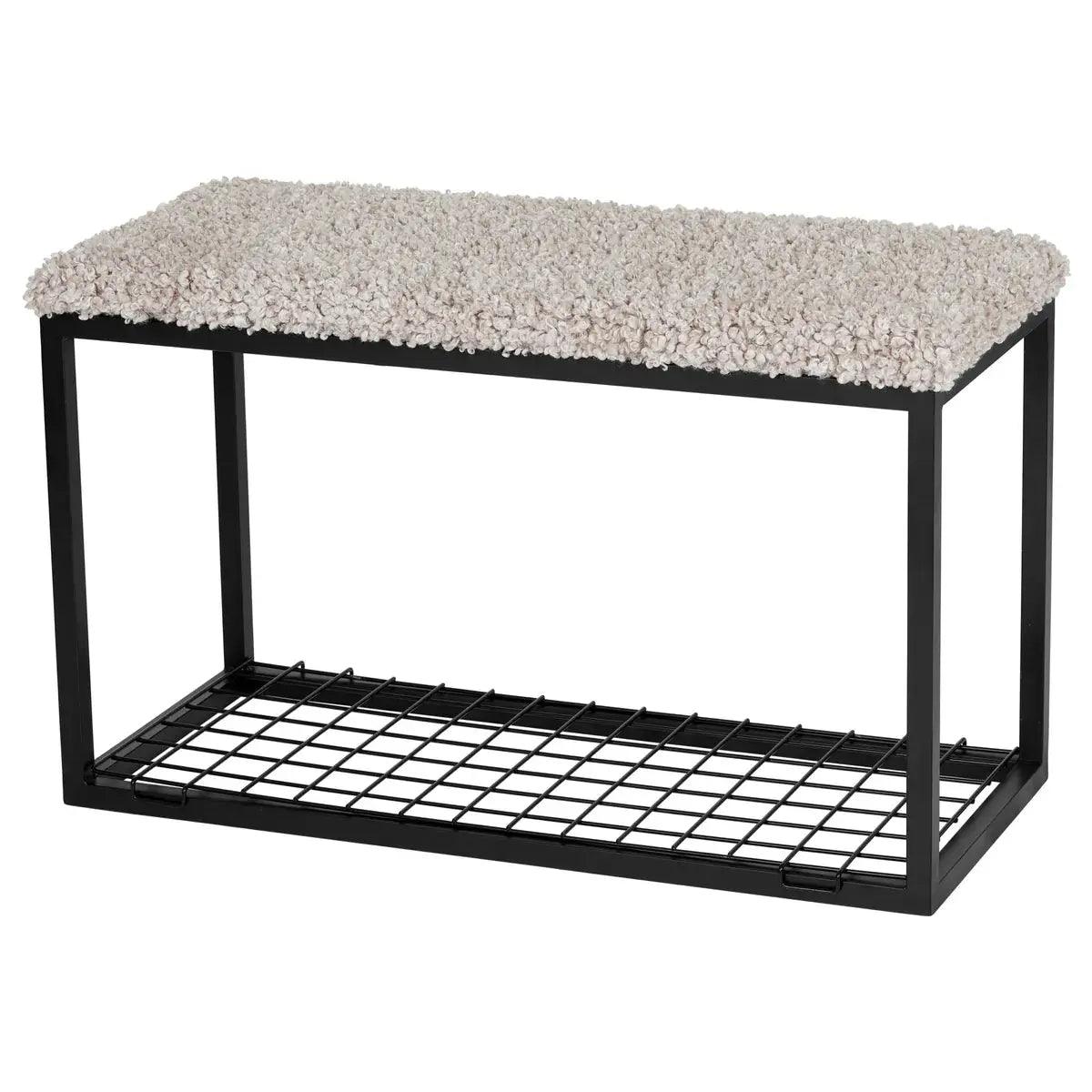 Bänk L Lumme Sand / Svart Skinnwille