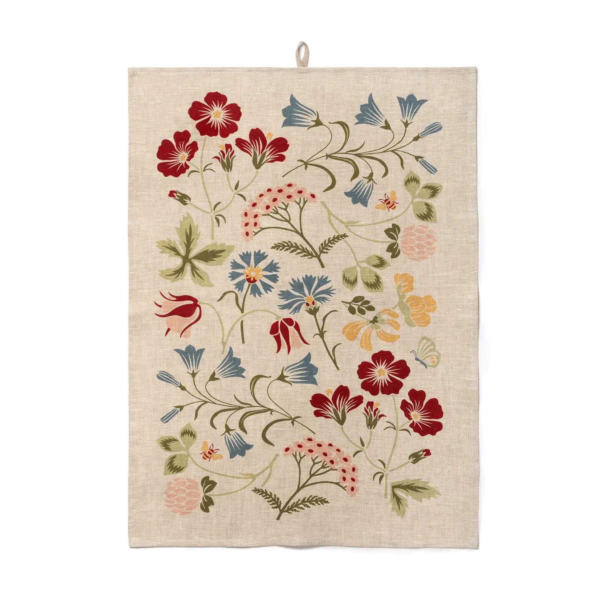 Axlings Kökshandduk Sju Blomster – 100% Linne 50×70 cm Axlings