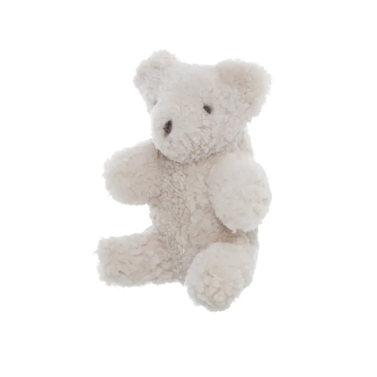 Skinnwille Curly Teddybjörn – Saharabrun mjukisdjur i äkta lockigt fårskinn Skinnwille