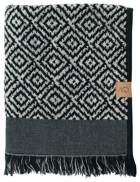 Mette Ditmer MOROCCO Badhandduk 70x135 cm - Svart / Vit Mette Ditmer