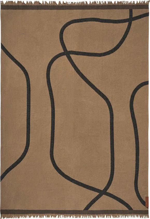 Mette Ditmer SHADOW Pläd 130×170 cm - Latte / Svart Mette Ditmer