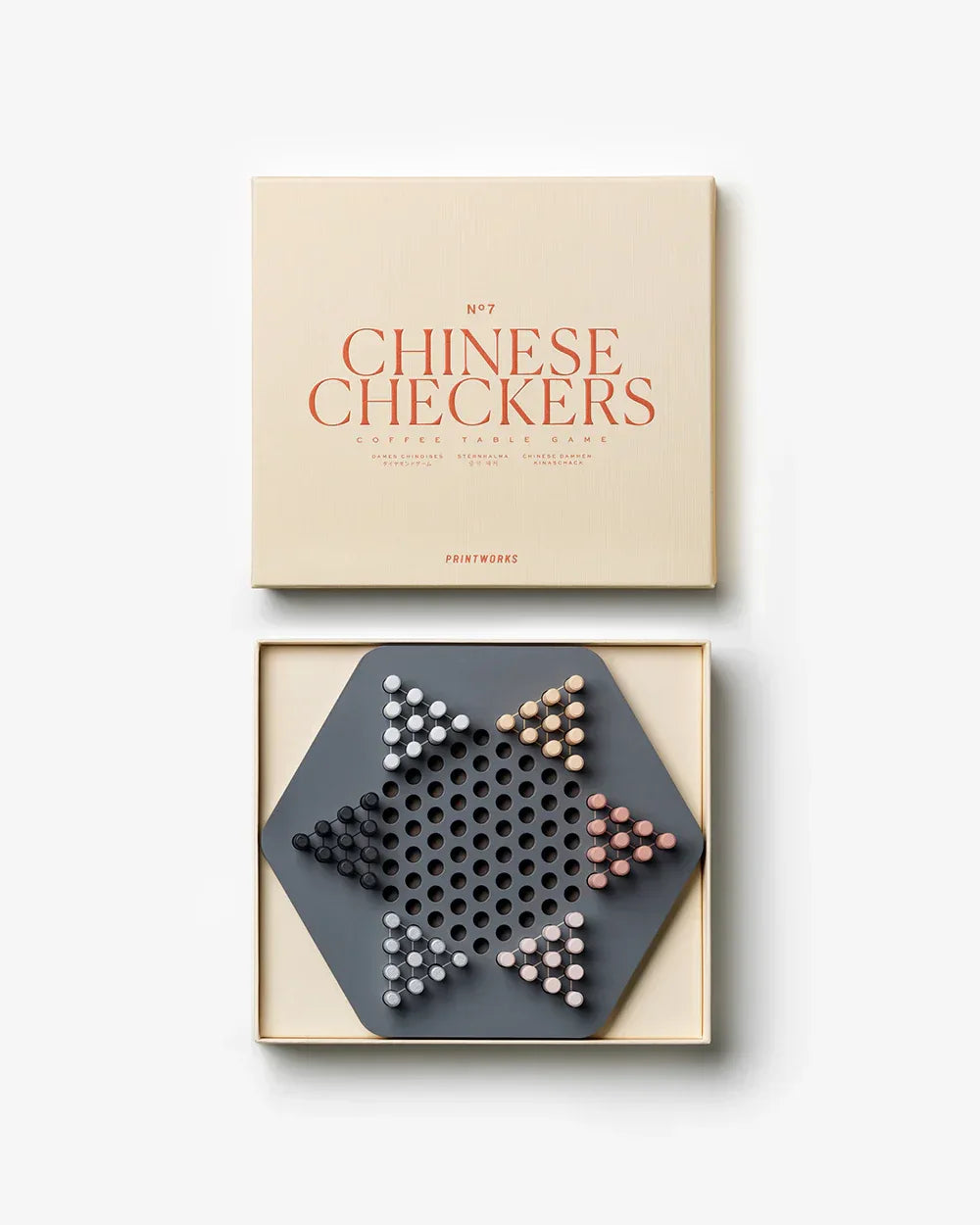 Printworks Chinese Checkers Classic – Elegant Kinaschack i trä & FSC‑papper Printworks