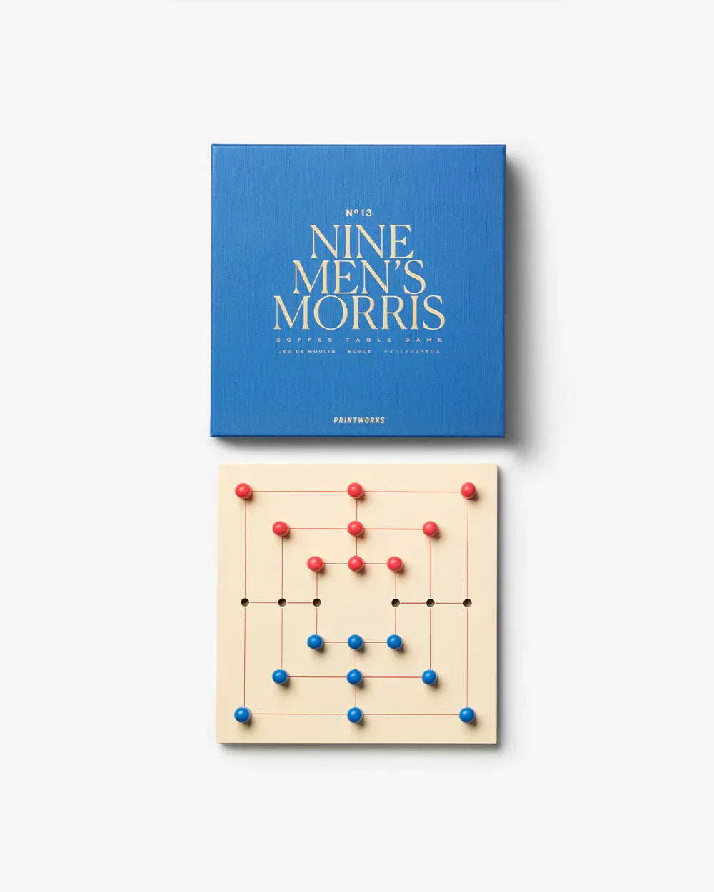 Printworks Nine Men’s Morris Classic – Stilrent brädspel i trä & FSC‑papper Printworks