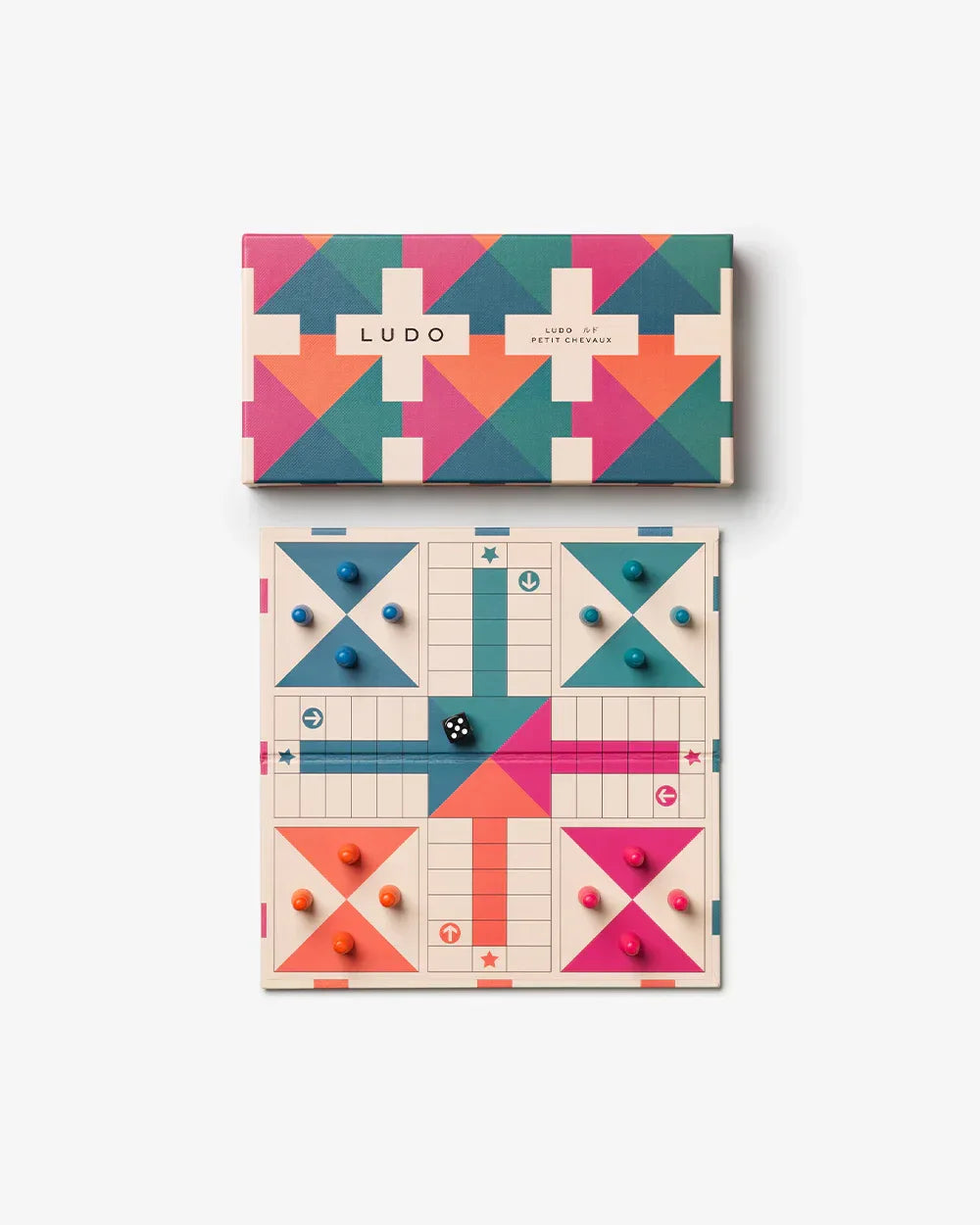 Printworks Play Ludo – Färgstarkt Ludo/Fia med knuff i FSC‑papper Printworks