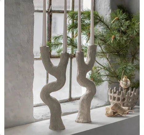 Mette Ditmer ART PIECE Ljusstake Sand - Skulptural Stenresin Mette Ditmer