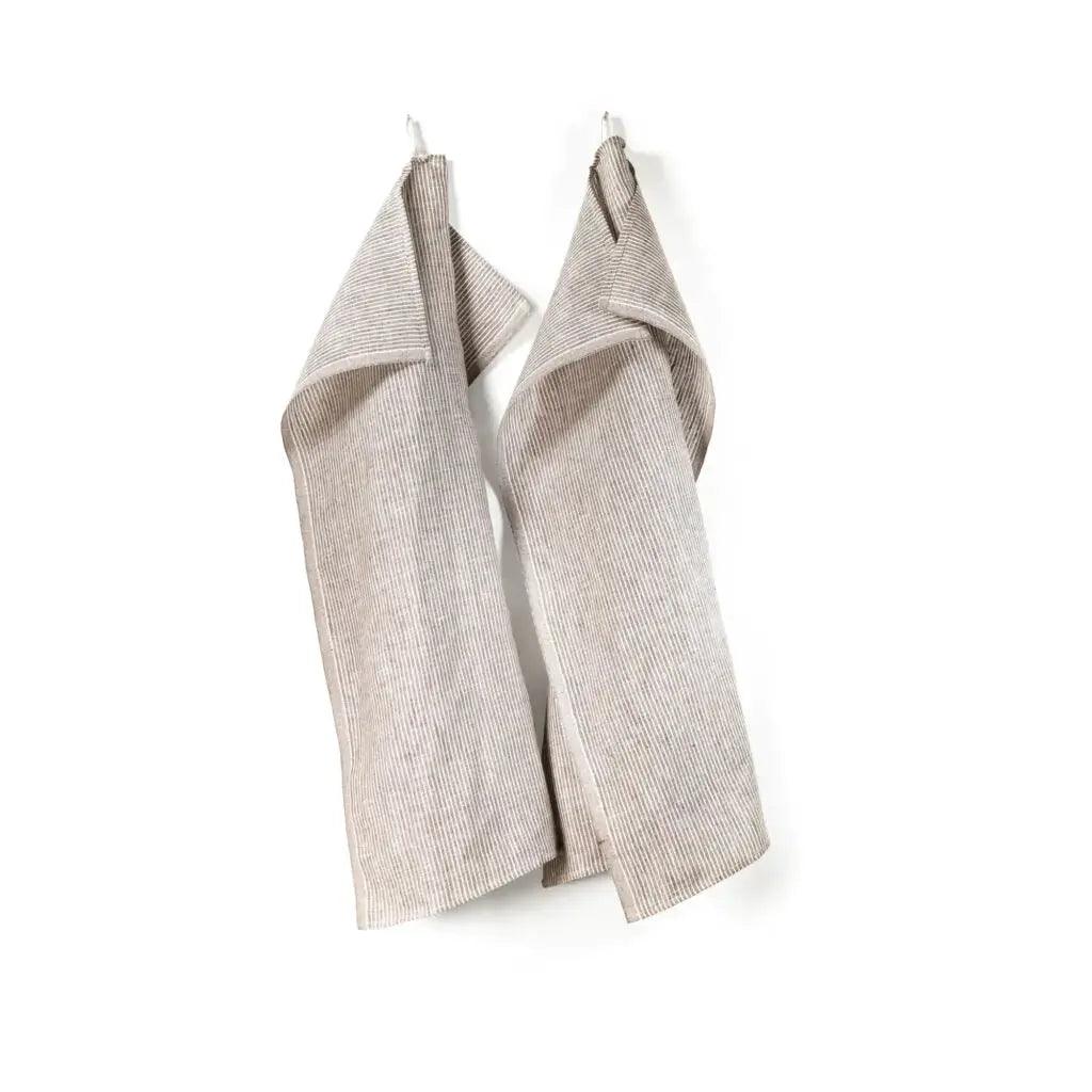 Kökshandduk 2-pack 50x70 cm, Kritstreck Brun Axlings