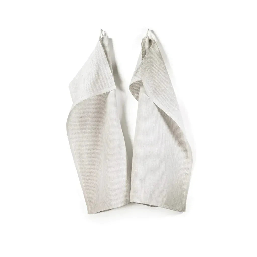 Kökshandduk 2-pack 50x70 cm, Kritstreck Natur Axlings