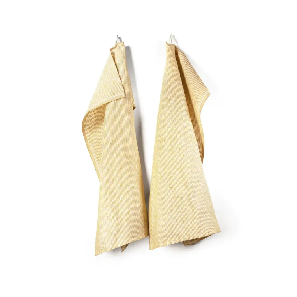 Kökshandduk 2-pack 50x70 cm, Kritstreck Ockra Axlings