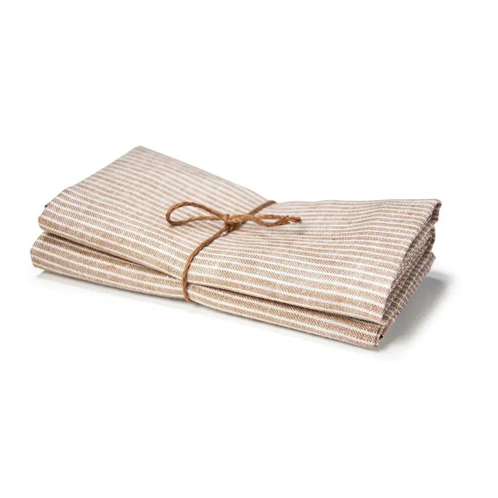 Kökshandduk 2-pack 50x70 cm, Kritstreck Brun Axlings