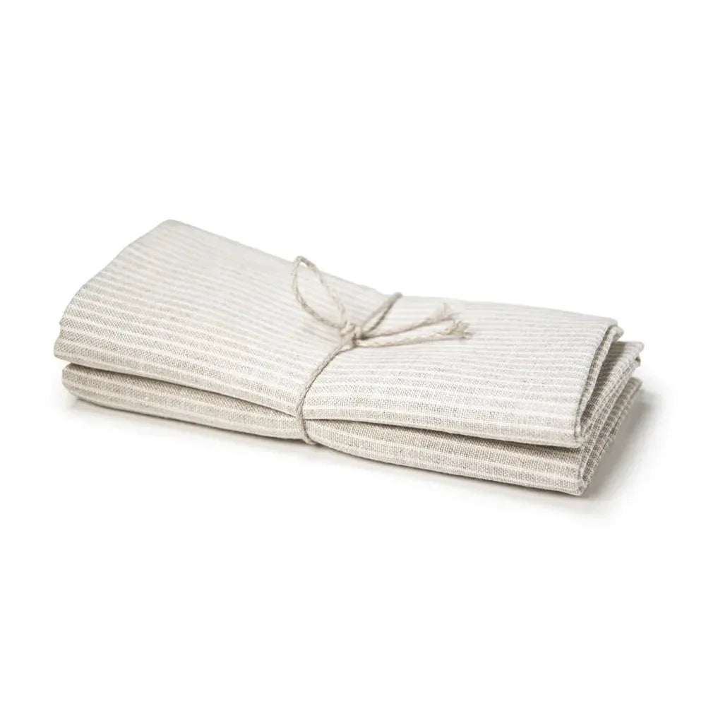 Kökshandduk 2-pack 50x70 cm, Kritstreck Natur Axlings