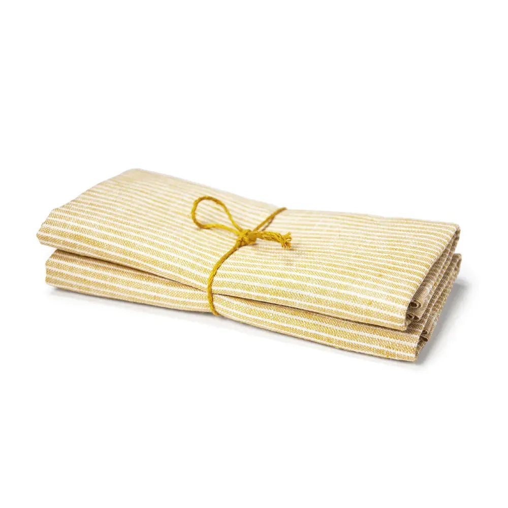 Kökshandduk 2-pack 50x70 cm, Kritstreck Ockra Axlings