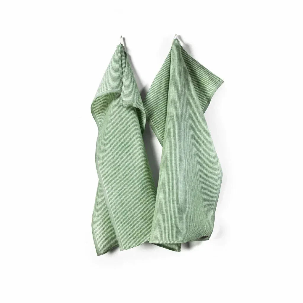 Kökshandduk 2-pack 50x70 cm, Kritstreck Mörk Grön Axlings
